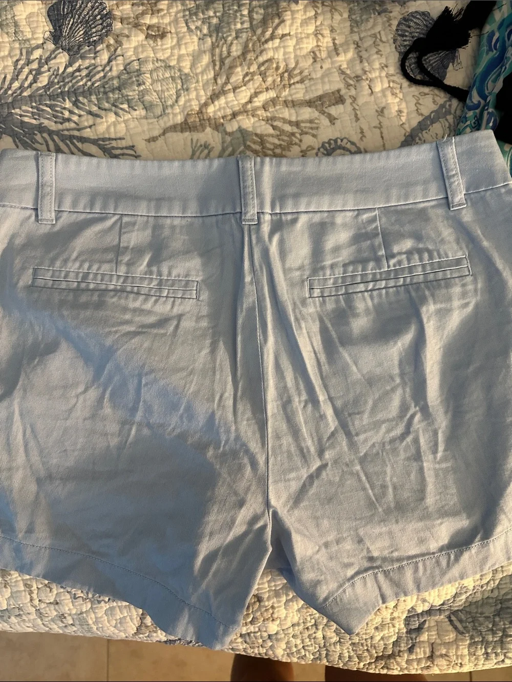J. Crew Sky Blue Cotton-Blend Women's Bermuda Shorts